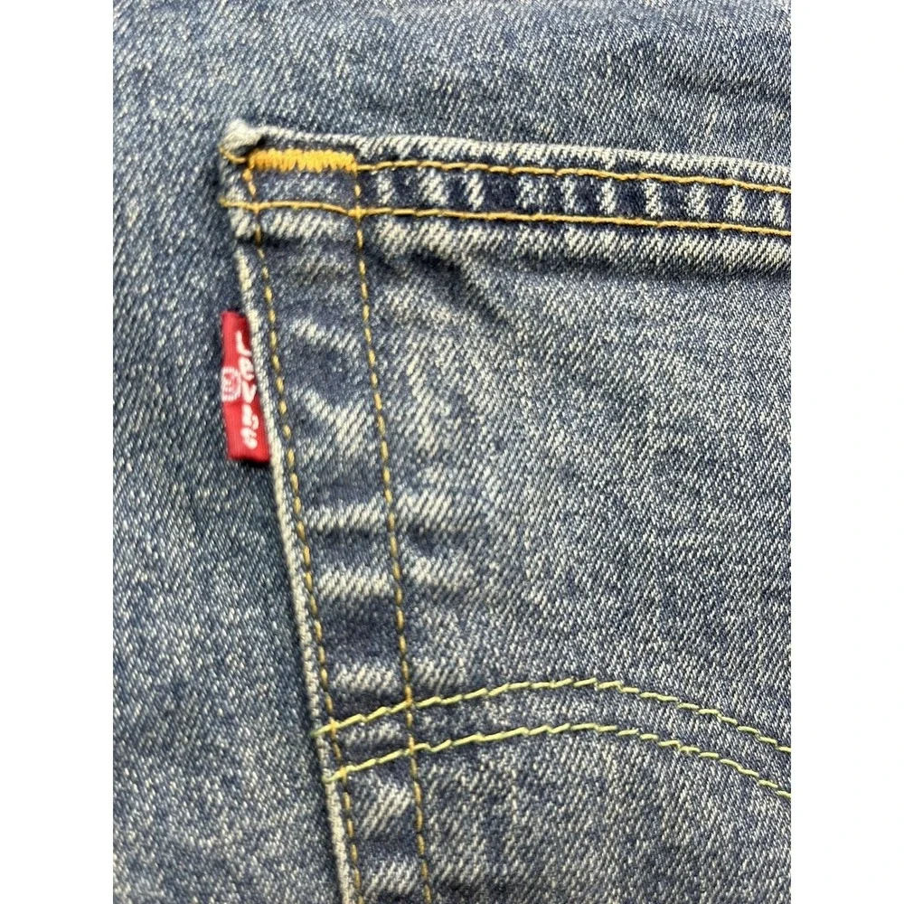 Levis 505 Regular Fit Jeans Mens 38x30 Medium Wash Blue Straight Leg Stretch
